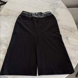 Helmut Lang Black Skirt with Leather Detail